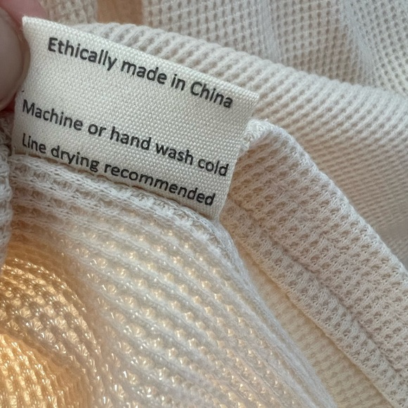 High-Waist Cream Waffle Lounge Shorts - Picture 6 of 6